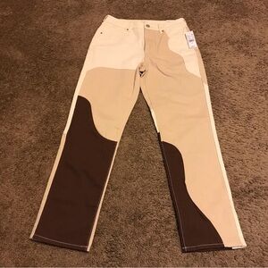 PacSun High Rise Women Jeans - Cream and Brown